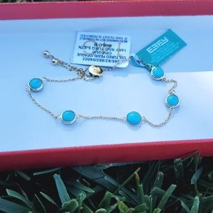 Bright blue beats of turquoise add bold color to this EFFY bolo  bracelet.